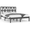 vidaXL Cadre de lit sans matelas gris bois massif