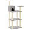 vidaXL Arbre &agrave; chat avec griffoirs en sisal gris clair 118,5 cm