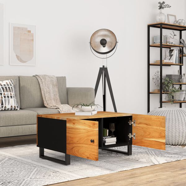 vidaXL Table basse 80x50x40 cm Bois d'acacia solide et d'ing&eacute;nierie