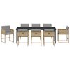 vidaXL Ensemble de salle &agrave; manger pour jardin 9 pcs Beige polyrotin