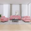 vidaXL Ensemble de canap&eacute;s 3 pcs avec coussins rose velours