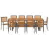 vidaXL Ensemble de salle &agrave; manger pour jardin 11 pcs Gris et marron
