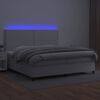 vidaXL Sommier à lattes de lit avec matelas et LED Blanc 200x200 cm