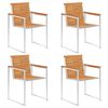vidaXL Chaises de jardin lot de 4 avec coussins Bois d'acacia massif