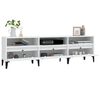 vidaXL Meuble TV blanc 150x30x44,5 cm bois d'ing&eacute;nierie