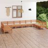 vidaXL Salon de jardin 10 pcs Marron miel Bois de pin massif