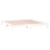 vidaXL Cadre de lit &agrave; LED sans matelas blanc 135x190 cm bois massif