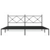 vidaXL Cadre de lit m&eacute;tal sans matelas avec t&ecirc;te de lit noir 200x200cm