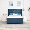 vidaXL Lit &agrave; ressort LED avec matelas Bleu 140 x 190 cm tissu