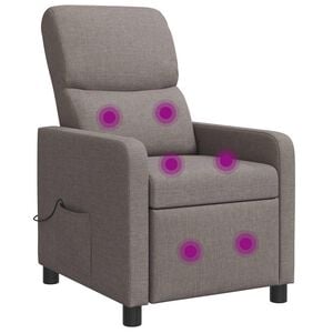 vidaXL Fauteuil de massage inclinable Taupe Polyester