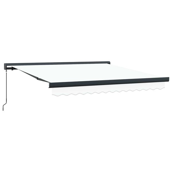 vidaXL Auvent R&eacute;tractable Blanc 300 x 250 cm Tissu et M&eacute;tal