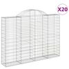 vidaXL Paniers &agrave; gabions arqu&eacute;s 20 pcs 200x30x140/160 cm Fer galvanis&eacute;