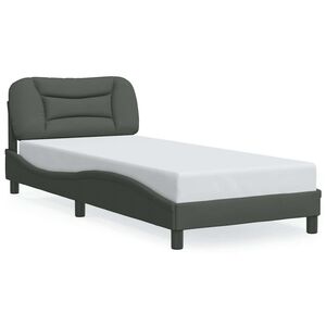 vidaXL Cadre de lit sans matelas Hvar gris fonc&eacute; 80x200 cm tissu