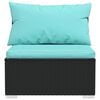 vidaXL Salon de jardin 12 pcs avec coussins Noir R&eacute;sine tress&eacute;e