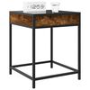 vidaXL Table de chevet avec LED infini ch&ecirc;ne fum&eacute; 40x40x51 cm