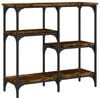 vidaXL Table console ch&ecirc;ne fum&eacute; 80x29x75 cm bois d'ing&eacute;nierie