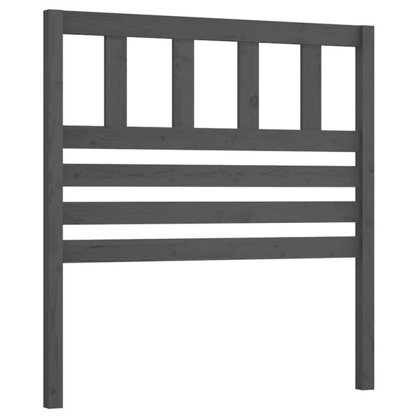 vidaXL T&ecirc;te de lit Gris 106x4x100 cm Bois massif de pin