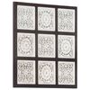 vidaXL Panneau mural sculpt&eacute; &agrave; la main MDF 60x60x1,5cm Marron et blanc