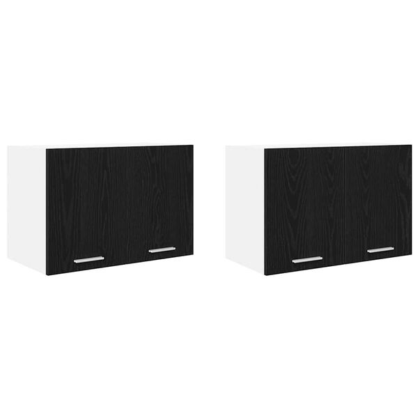 vidaXL Armoire suspendue 2 pcs Ch&ecirc;ne noir et Blanc 60 x 31 x 40 cm