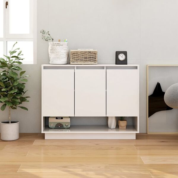 vidaXL Buffet Blanc 97x31x75 cm Bois d'ing&eacute;nierie