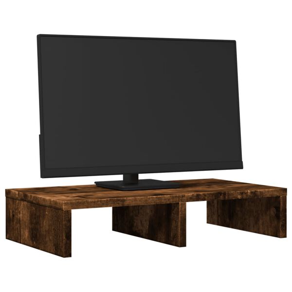 vidaXL Support de moniteur ch&ecirc;ne fum&eacute; 50x27x10 cm bois d'ing&eacute;nierie