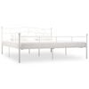 vidaXL Cadre de lit Blanc M&eacute;tal 200 x 200 cm
