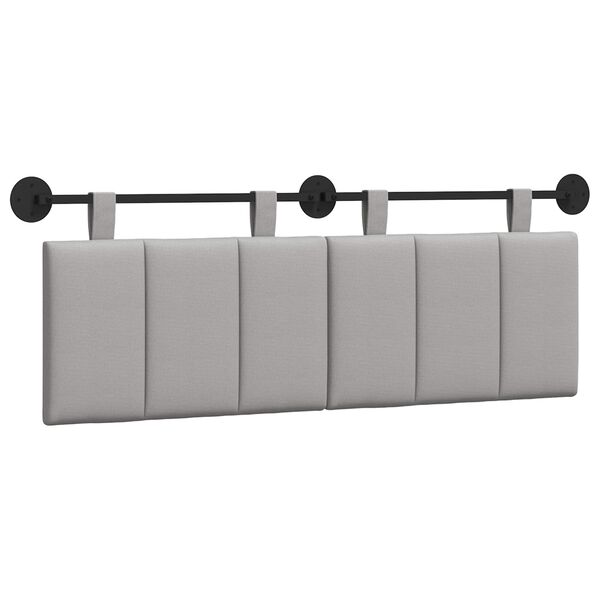 vidaXL T&ecirc;te de lit suspendue Ray&eacute; Gris nuage 150 x 55 x 5 cm tissu