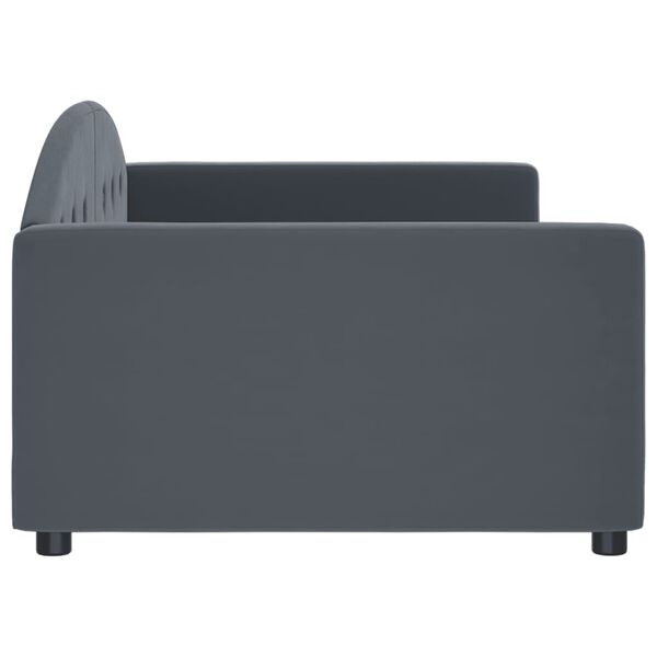 vidaXL Lit de repos sans matelas gris fonc&eacute; 100x200 cm velours