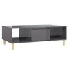 vidaXL Table basse gris brillant 103,5x60x35 cm bois d'ing&eacute;nierie