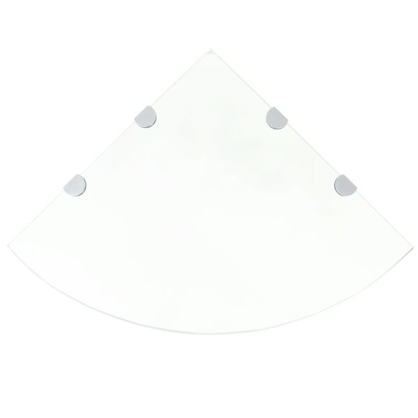 vidaXL Étagères d'angle 2 pcs et supports Verre Transparent 45x45 cm