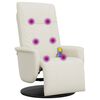 vidaXL Fauteuil inclinable de massage et repose-pieds cr&egrave;me similicuir