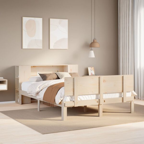 vidaXL Lit biblioth&egrave;que sans matelas 120x190 cm bois de pin massif