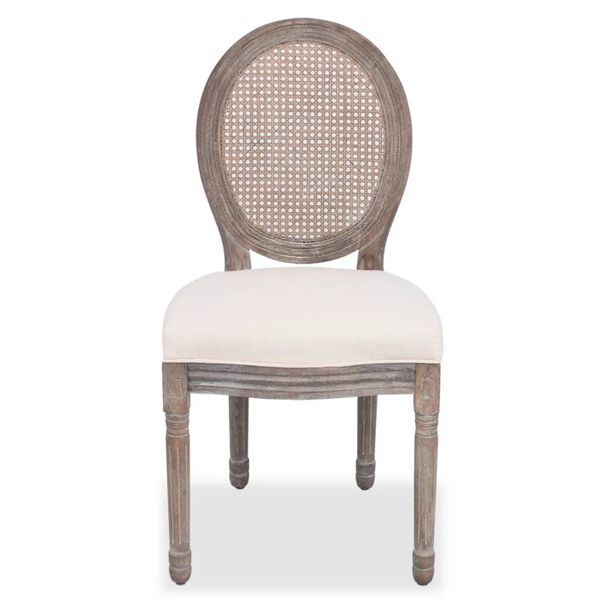 vidaXL Chaises &agrave; manger lot de 2 cr&egrave;me tissu