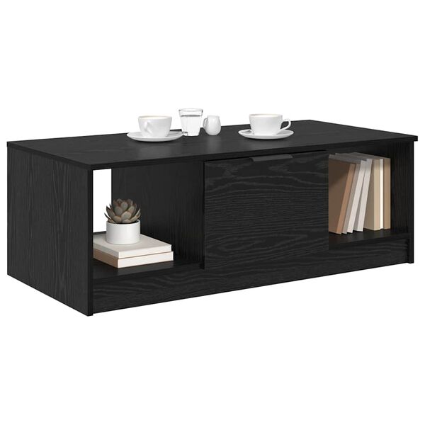 vidaXL Table basse Ch&ecirc;ne noir 102 x 50 x 36cm Bois d'ing&eacute;nierie
