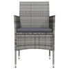 vidaXL Ensemble à manger de jardin et coussins 3 pcs Gris et noir