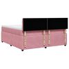 vidaXL Sommier &agrave; lattes de lit avec matelas Rose 200x200 cm Velours