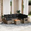 vidaXL Salon de jardin 8 pcs avec coussins gris r&eacute;sine tress&eacute;e