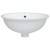 vidaXL &Eacute;vier de salle de bain blanc 43x35x19 cm ovale c&eacute;ramique