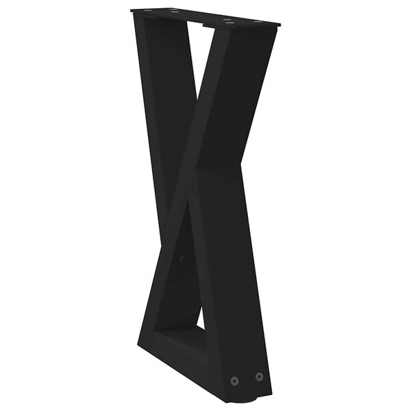 vidaXL Pieds de table basse 2 pi&egrave;ces Noir 28 x (42-43,3) cm Acier