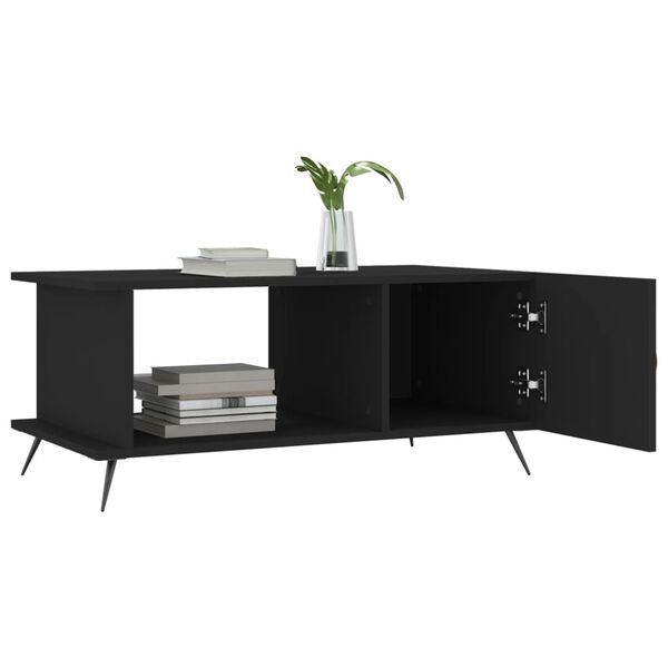 vidaXL Table basse noir 90x50x40 cm bois d'ing&eacute;nierie