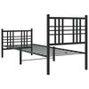 vidaXL Cadre de lit m&eacute;tal sans matelas avec pied de lit noir 80x200 cm