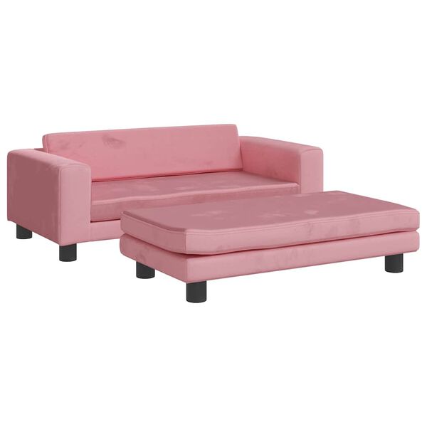 vidaXL Lit pour chien avec extension rose 100x50x30 cm velours