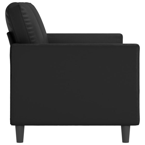 vidaXL Canap&eacute; &agrave; 2 places Noir 140 cm Similicuir