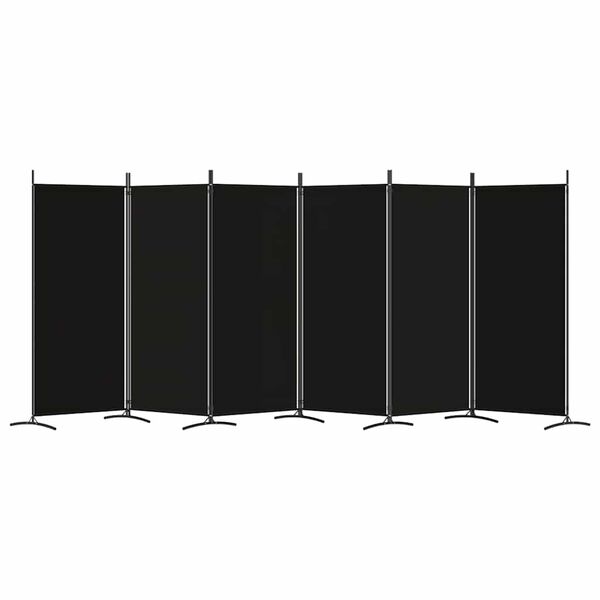 vidaXL Cloison de s&eacute;paration 6 panneaux Noir 520x180 cm Tissu