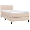 vidaXL Sommier &agrave; lattes de lit avec matelas Cappuccino 90x200 cm
