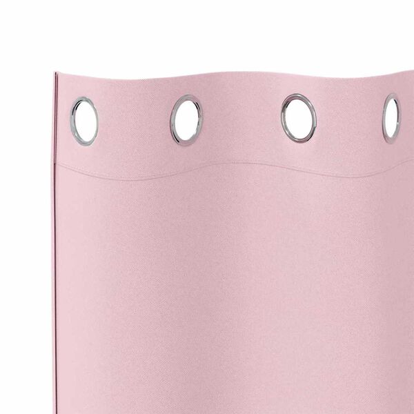 vidaXL Rideaux occultants avec anneaux 2 pcs Rose b&eacute;b&eacute; 260 x 140 cm