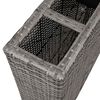 vidaXL Lits sur&eacute;lev&eacute;s de jardin avec 4 pots 2pcs R&eacute;sine tress&eacute;e Gris