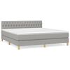 vidaXL Sommier &agrave; lattes de lit avec matelas Gris clair 180x200cm Tissu