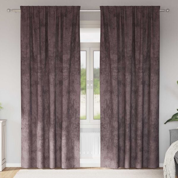 vidaXL Rideaux en velours 2 pcs Marron 245 x 140 cm Velours