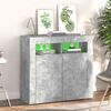 vidaXL Buffet avec lumi&egrave;res LED gris b&eacute;ton 80x35x75 cm